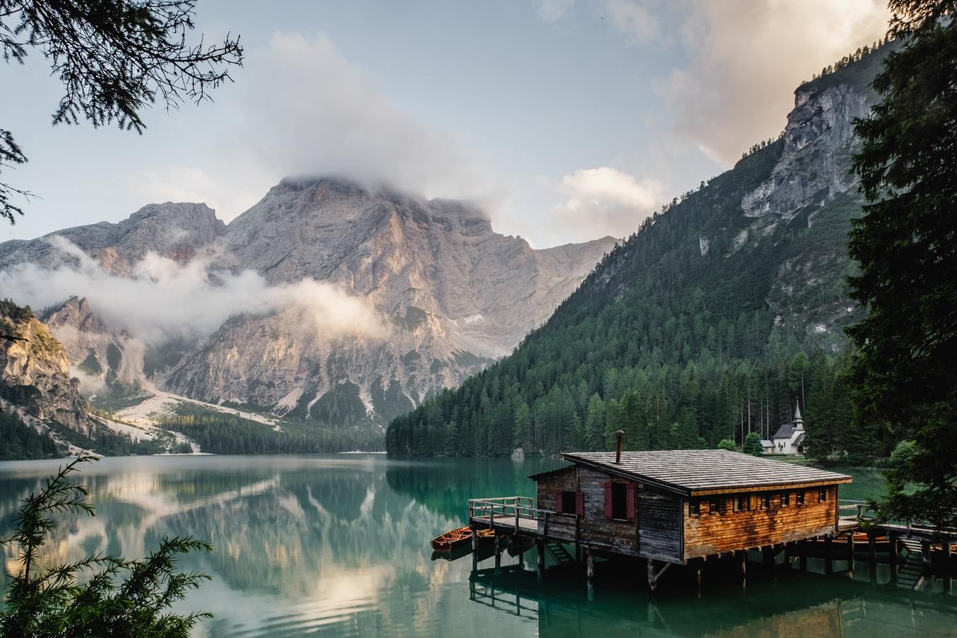 Mountains near river